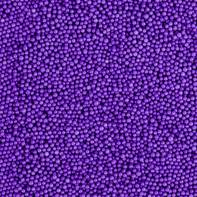 Purple Nonpareils Sprinkles, 2mm Edible Pearls for Cake Decorating, 4.6oz Mini Sugar Candy Pearls for Baking, Cupcake, Cookie, Ice Cream Toppings, Wedding Party Halloween Mardi Gras Supplies