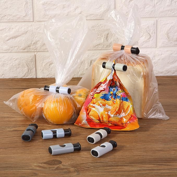 Mr. Pen- Squeeze and Lock Bread Bag Clips, 2.4 Inch, 8 Pack | Multicolor Squeeze Lock Clips, Reusable Bag Closures for Bread, Snacks, Coffee, Food Storage, Fits Thick and Thin Bags