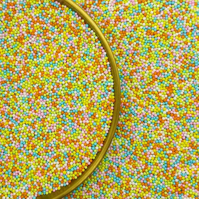 Easter Colors Edible Sprinkles Polished Candy 2mm Mini Pearls Cake Decorations Cupcake Toppers Cookie Decorating Perfect for Wedding Party Valentine Halloween Christmas Supplies 3OZ