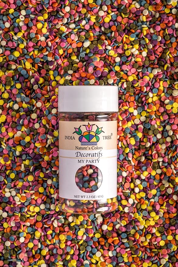 India Tree Nature’s Colors My Party Sprinkles, 2.3 oz Jar