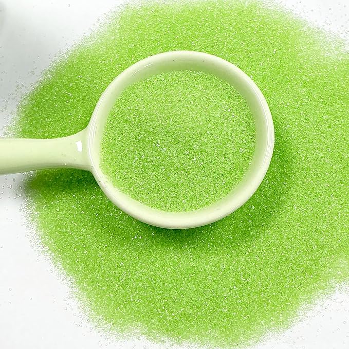 Edible Grass Green Sanding Sugar Sprinkles 142g/ 5.01oz Sugar Crystals for cake decorating Sparkling Crystals for Cakes, Cookies, Cupcakes, Ice Cream Topping and Rimming Sugar