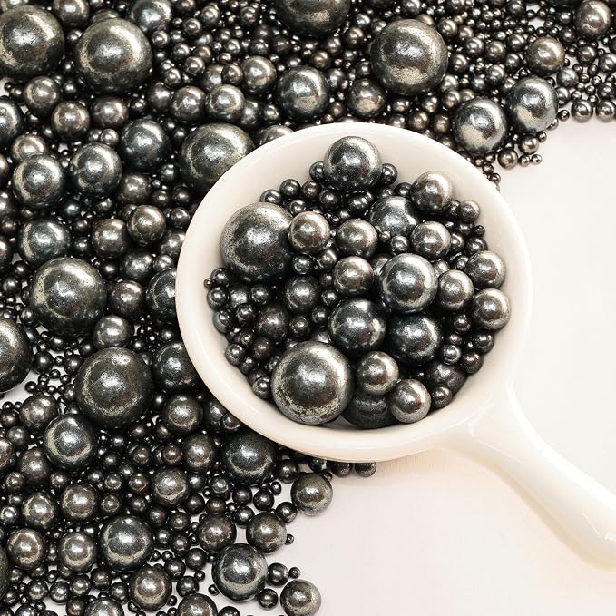 Edible Pearl Sprinkles, Black Onyx, 26 Colors Mixed Size | Gluten Free, Food Grade, For Cakes, Cupcakes, Cookies, Donuts & Ice Cream, Wedding & Festival Decoration
