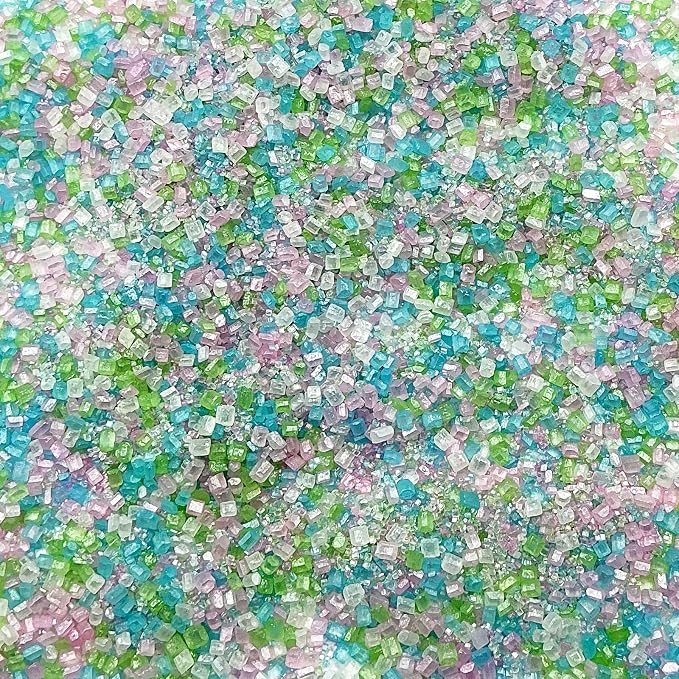 Edible Pastel Mermaid Sanding Course Sugar Sprinkles 142g/ 5.01oz Mermaid Pastel Sprinkles Sanding Sugar for Baking, Cookies, Cupcakes, Ice Cream Topping and Rimming Sugar