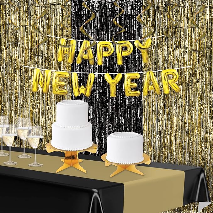 Beistle Metallic Cardstock Cake Stands 2 Piece Birthday Party Supplies Wedding Anniversary Celebration Dessert Platters, 4" & 6" x 12.5", Gold