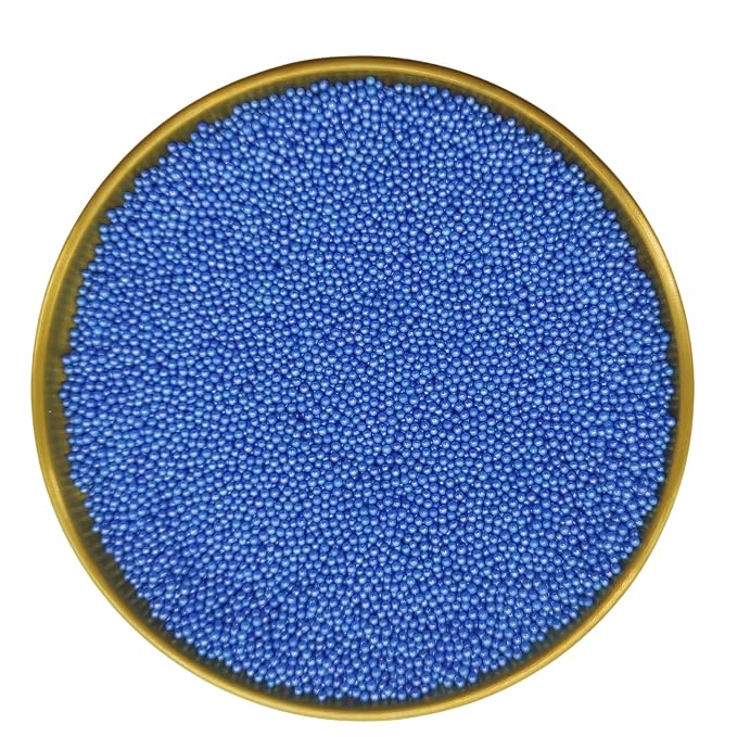Edible Royal Blue Sprinkles Candy 2mm Mini Pearls Cake Decorations Cupcake Toppers Cookie Decorating Perfect for Wedding Party Valentine Halloween Christmas Supplies 3OZ