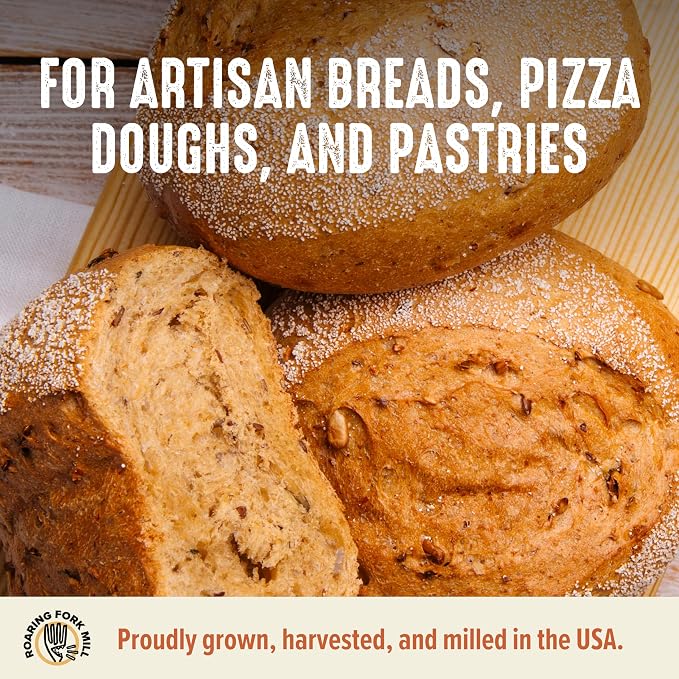 Stone-Milled Bread 00 Flour – USDA Organic & Regenerative Organic Certified Heritage Grain Wheat – Reliable Rise for Artisan Breads, Pizza & Pastries