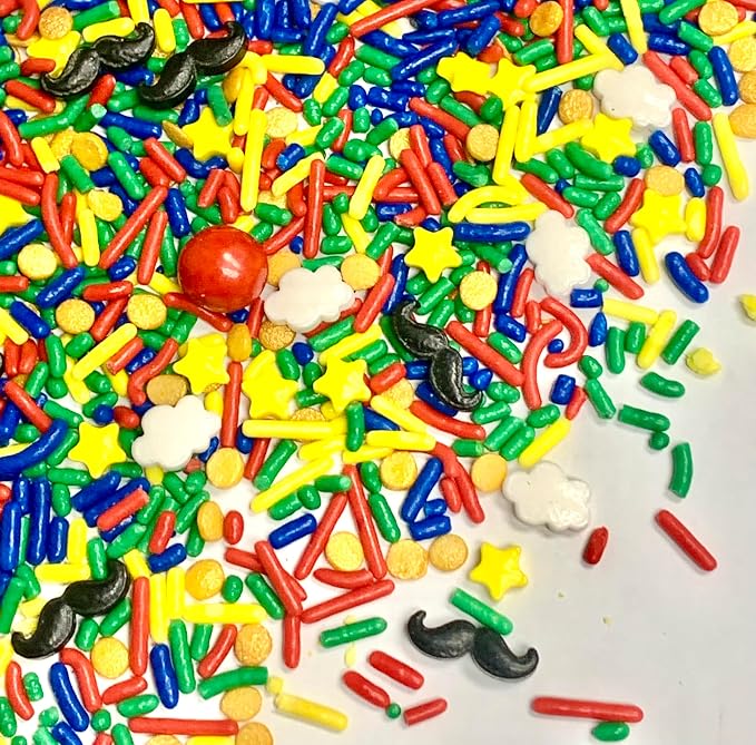 COOL MOM SPRINKLES Super World Kart Sprinkles (4 oz.) – Super World Kart Birthday Sprinkles for Decorating Cakes, Cupcakes, Cookies & Desserts – Mixed in the USA/Gluten-Free