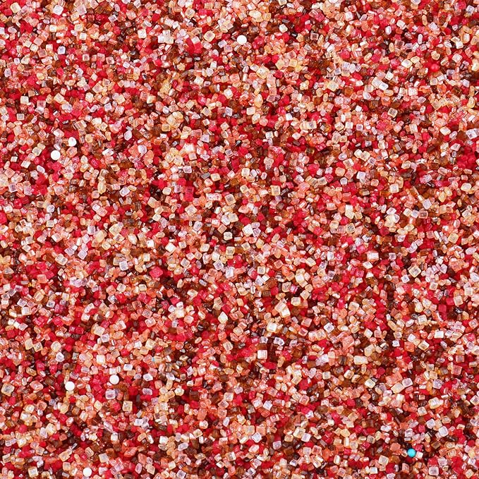 Thanksgiving Sprinkles, Fall Sanding Sugar Sprinkles, 4.6 oz Edible Orange Yellow Red White Brown Sugar Crystal for Baking Topping, Cupcakes, Cookies, Ice Cream, Cake Decorating, Autumn Party Supplies