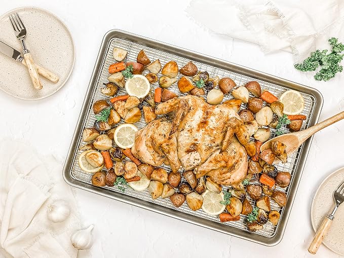 USA Pan Bakeware Heavy Duty Extra Large Sheet Pan Warp Resistant Nonstick Baking Pan, Aluminized Steel