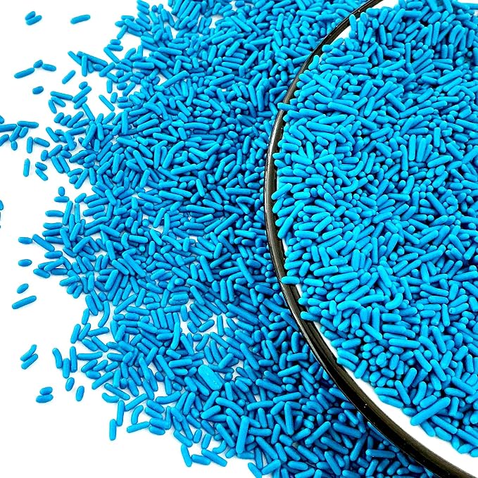 Homipooty Blue Soft Jimmies Sprinkles Edible Candy Jimmies Sprinkles for Cake Decorating 78g/2.75oz Cookie Cupcake Topper Ice Cream