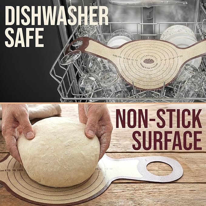 Pro Silicone Bread Sling 2 Pcs - 9in Round & Oval 482F Heat Resistant Dough Lifter, Non-Stick Dutch Oven Liners, Long Handles, Reusable Sourdough Bread Baking Supplies, Sourdough Gifts
