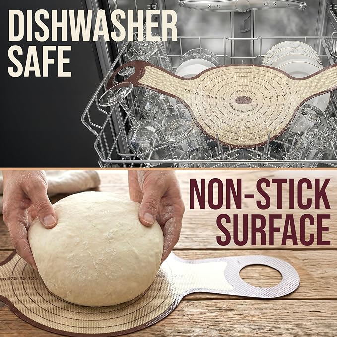 Pro Silicone Bread Sling 2 Pcs - 9in set of 2 Round 482F Heat Resistant Dough Lifter, Non-Stick Dutch Oven Liners, Long Handles, Reusable Sourdough Bread Baking Supplies, Sourdough Gifts