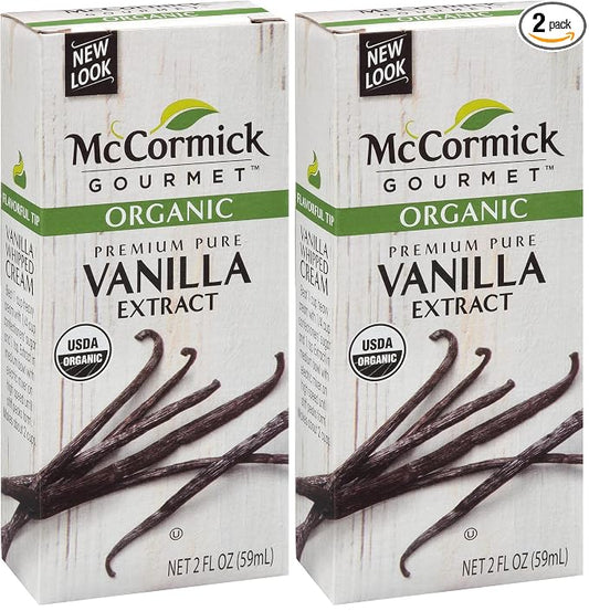 McCormick Gourmet Organic Premium Pure Vanilla Extract, 2 fl oz (Pack of 2)