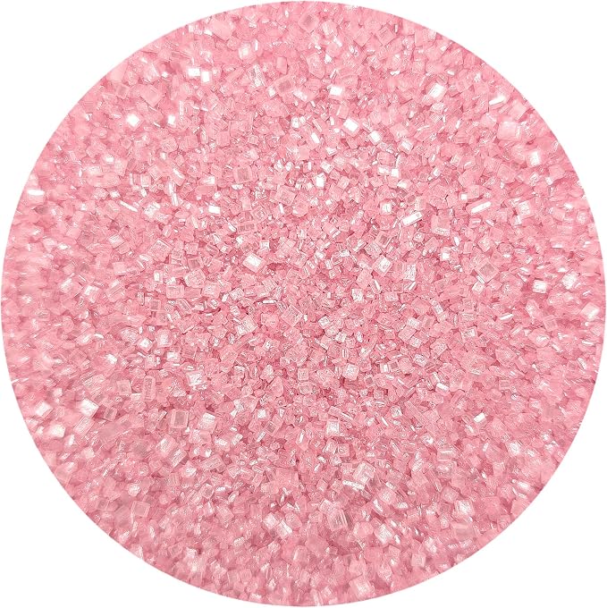 NCS Pearlized Pink Coarse Sanding Sugar, Sparkling Decorating Sugar for Baking & Drink Rims, 7 oz