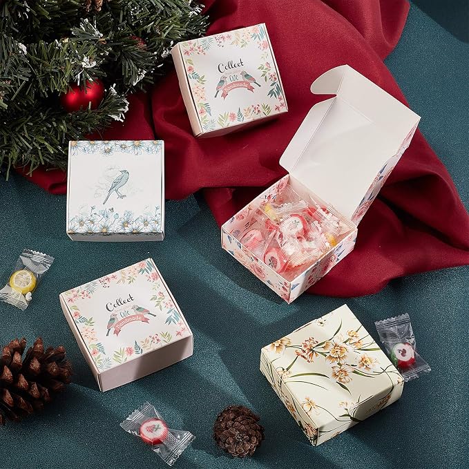 PH PandaHall 30 Pack Kraft Gift Box, 5 Style Flower Soap Boxes Gift Wrapping Box Cookie Treat Boxes for Homemade Soap Christmas Chocolate Candy Wedding Birthday Party Favors Gift Supplies 3 x 3 x 1.1