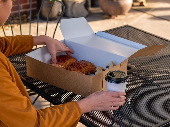 Southern Champion Tray 0937K Kraft Paperboard Non Window Lock Corner Bakery Box, 8" Length x 8" Width x 3" Height (Case of 250)