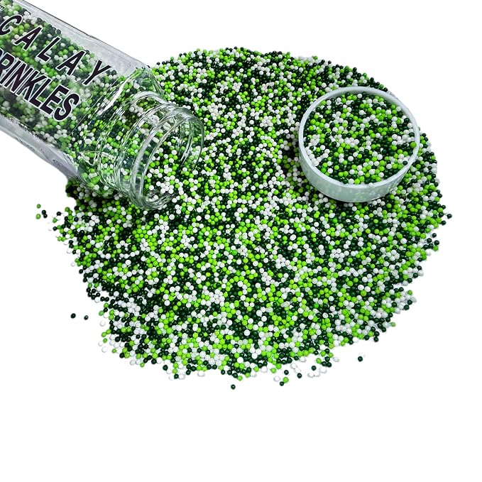 Sentovac 2mm St.Patrick Day Nonpareils Pearl Sugar Sprinkles for Cake Decorating Edible Cake Cupcake 1 Bottle 3.88oz/110g Sprinkles for Decorating
