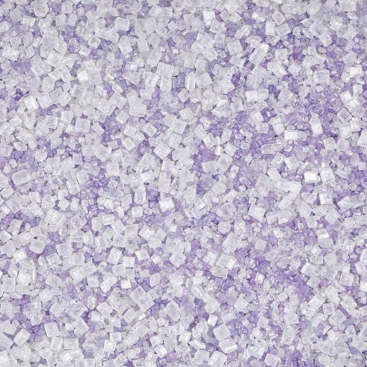 Purple and White Sanding Sugar Sprinkles, 4.6 oz Edible Lavender Sugar Crystals for Baking Topping, Cupcakes, Cookies, Ice Cream & Cake Decorating, Wedding Party Birthday Christmas Holiday Supplies