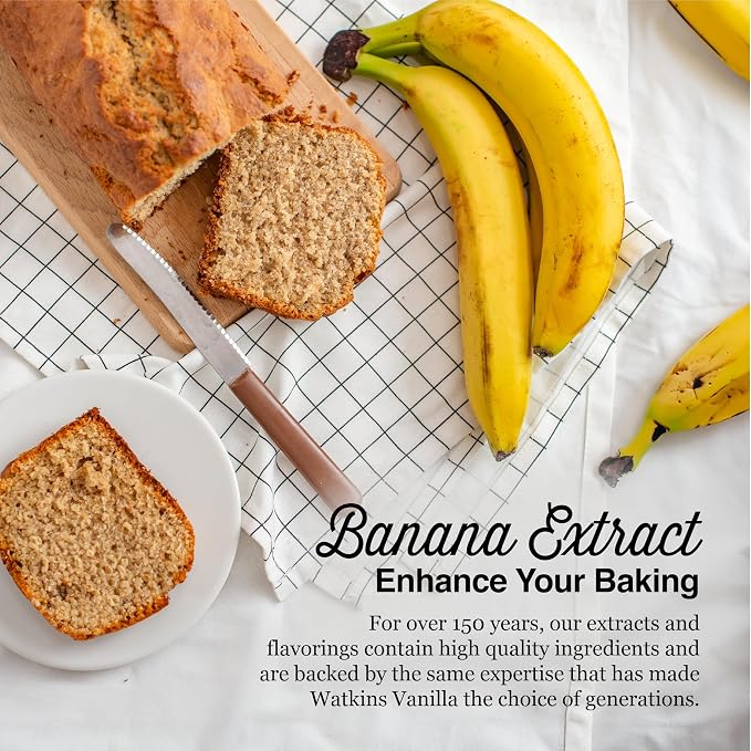 Watkins Banana Extract with Other Natural Flavors, 2 oz. Bottles, Pack of 6 (Packaging May Vary)