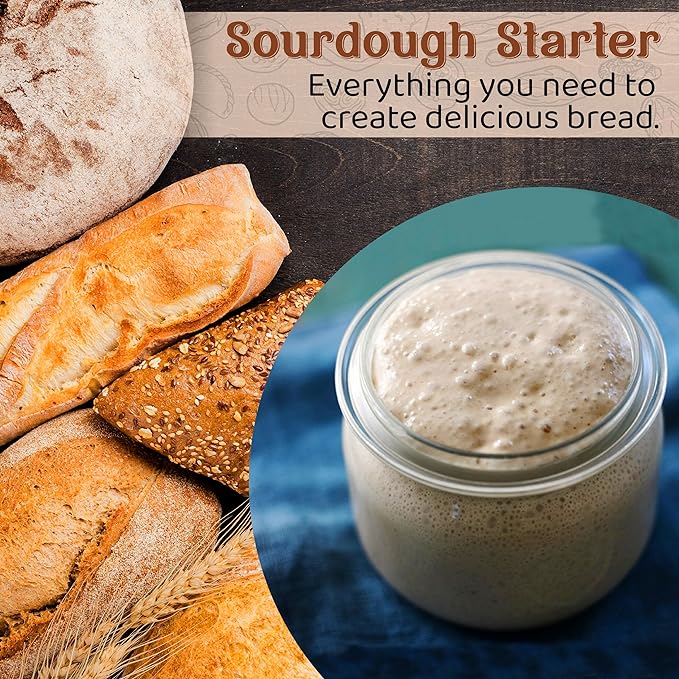 Living Dough - 120+ Year Old Jewish Whole Grain Rye Sourdough Starter Culture - Active & Live Organic Sourdough Starter for Baking - For Artisan Bread, Pizza Dough, Waffles & More