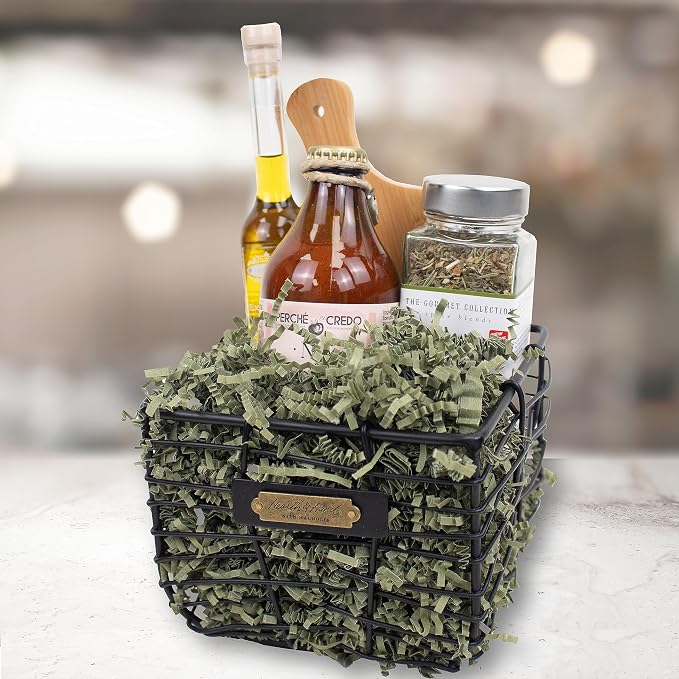 MagicWater Crinkle Cut Paper for Gift Baskets - 2LB - Army Green - Perfect for Shredded Paper Filler, Basket Filler, Gift Boxes, Bridesmaid Gifts, Christmas Stuffers & More – Ideal for All Occasions
