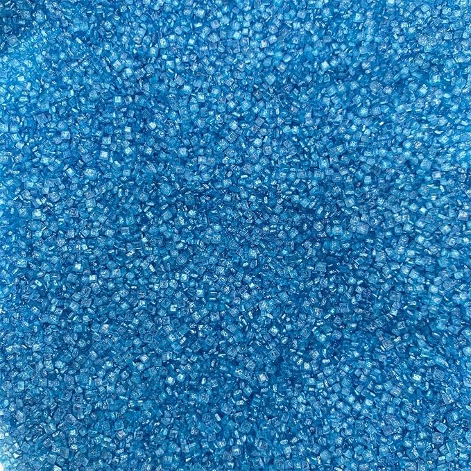 Sentovac Blue Sanding Sugar for Baking Edible Sparkling Coarse Sugar Crystals Sprinkles for Baking Topping Cake Cookie Cupcake Topper Ice Cream Decoration Supplies 3.2 OZ