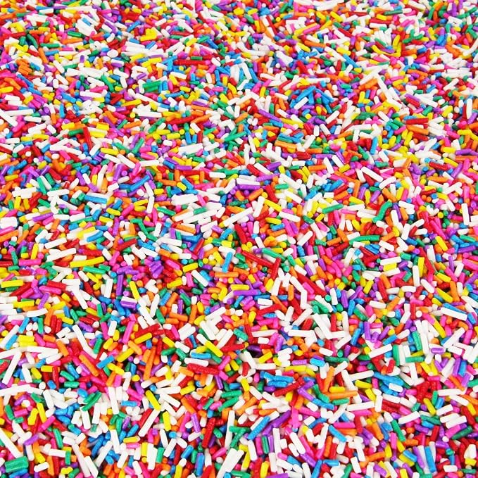 Bulk Rainbow Sprinkles – 6 lb Baking Topping – Ice Cream, Cake Decorating, Cookies, Cupcakes & Party Desserts