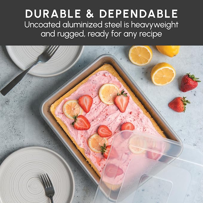 Nordic Ware Aluminized Steel Baking Set 9X13, Quarter Sheet and Lid