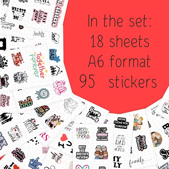 BulbaCraft Family Stickers for Water Bottle and Laptop - Family Party Supplies & Decorations, Waterproof Vinyl Decals, Home and Love Stickers, Gifts for Women & Men