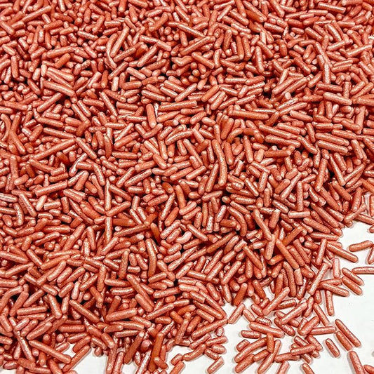 Homipooty Rose Gold Soft Jimmies Sprinkles Edible Candy Jimmies Sprinkles for Cake Decorating 78g/2.75oz Cookie Cupcake Topper Ice Cream