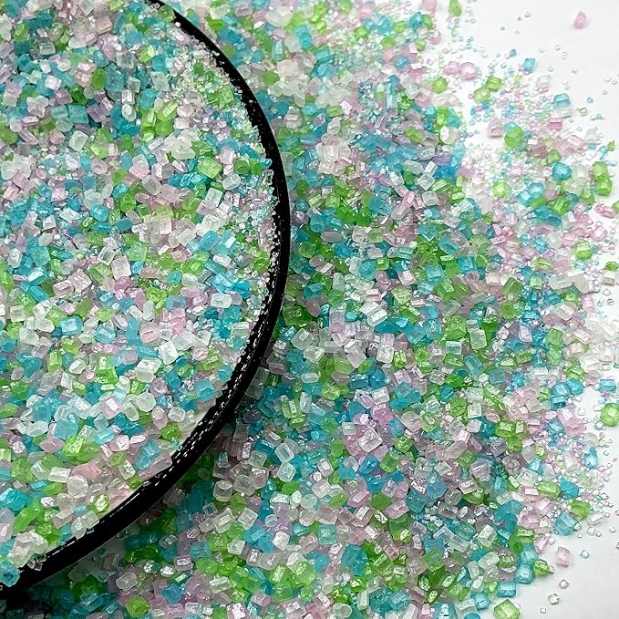 Edible Pastel Mermaid Sanding Course Sugar Sprinkles 142g/ 5.01oz Mermaid Pastel Sprinkles Sanding Sugar for Baking, Cookies, Cupcakes, Ice Cream Topping and Rimming Sugar