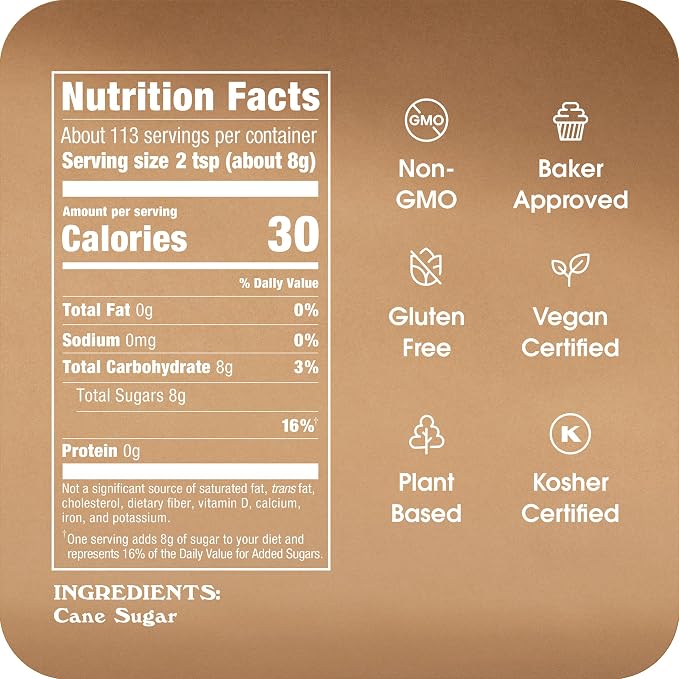 Sugar In The Raw Premium Cane Sugar, 2 lb. Box, Non-GMO Project Verified, Kosher, Vegan and Gluten Free Cane Sugar