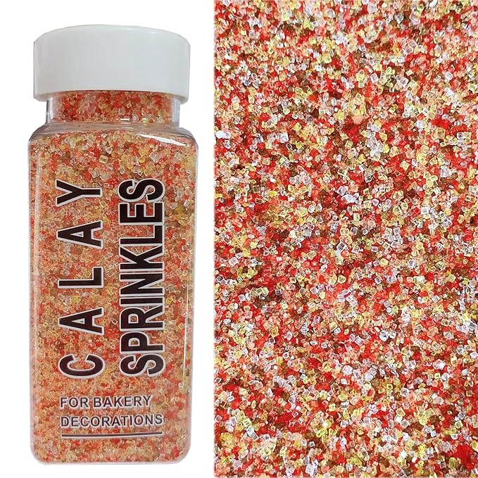 Sentovac Autumn Sanding Sugar Crystals for Baking Edible Fall Thanking Themed Crystals Sparkling Sugar Sprinkles Cake Cookie Cupcake Topper Ice Cream Decoration Supplies