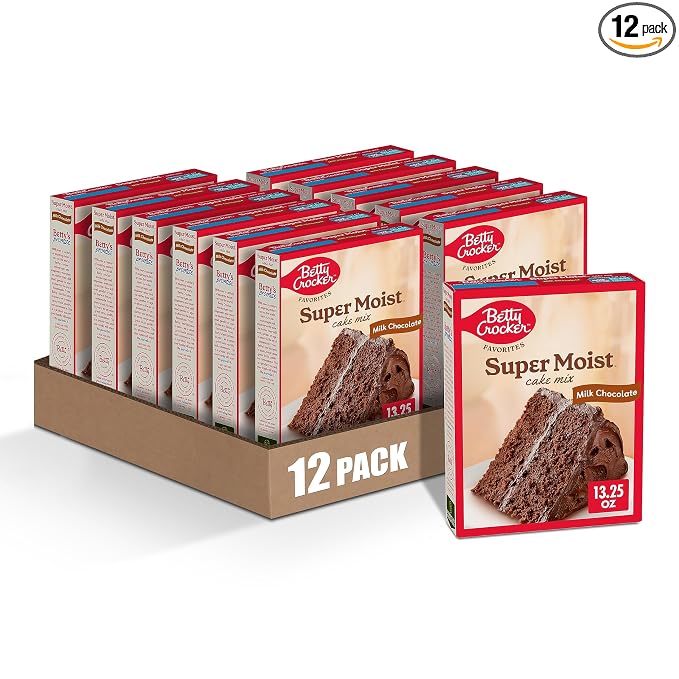 Betty Crocker Favorites Super Moist, Milk Chocolate, Cake Mix, 13.25 oz (Pack of 12)