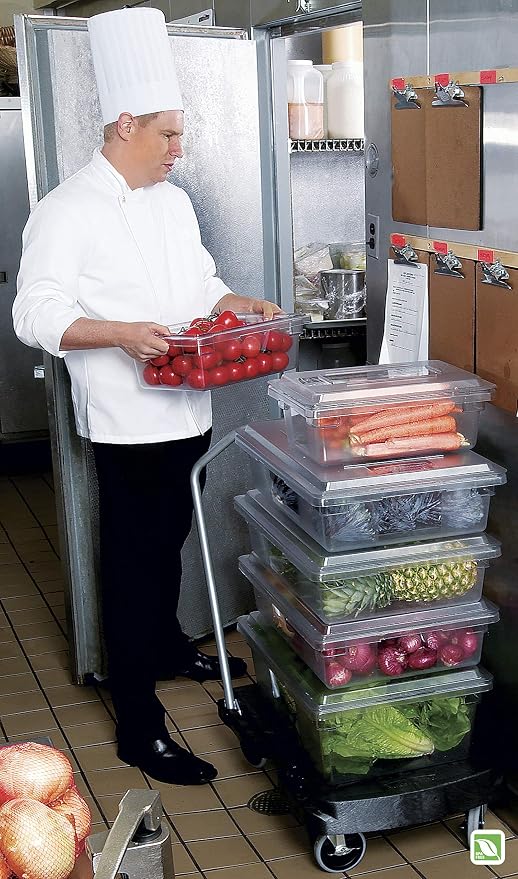 Rubbermaid Commercial Products Food Storage Box/Tote for Restaurant/Kitchen/Cafeteria, 2.75 Gallon, White (FG369000WHT) (Pack of 2)