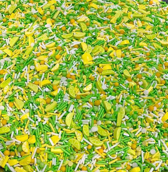 COOL MOM SPRINKLES Lemon Lime Sprinkles (4 oz.) – Fiesta Themed Sprinkles for Decorating Margarita Cakes, Cupcakes, Cookies & Desserts – Mixed in the USA/Gluten-Free