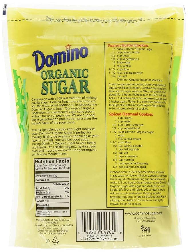 Domino Pure Cane Organic Sugar - 24 oz