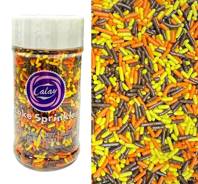 Sentovac Edible Thanksgiving Jimmies Sprinkles for Cake Decorating Baking Celebrations Wedding Shower Party Halloween Supplies 78g/2.75oz