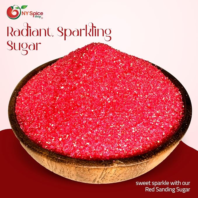 NY Spice Shop Red Sprinkles Sanding Sugar - 1 Pound Mix Red Sprinkles for Holiday Dessert Decoration - Baking Decoration For Cupcakes Cookies Cakes & Dessert Toppings