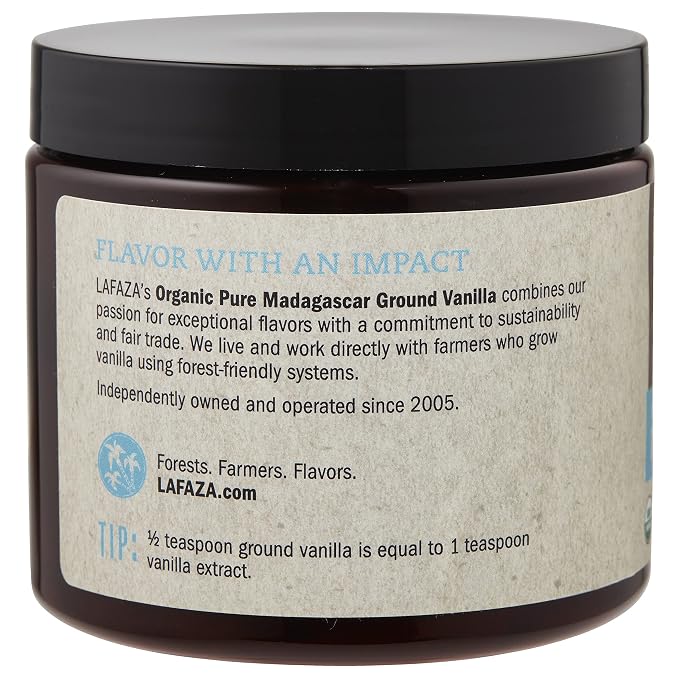 Lafaza Organic Madagascar Bourbon Pure Ground Vanilla Bean Powder, 8oz