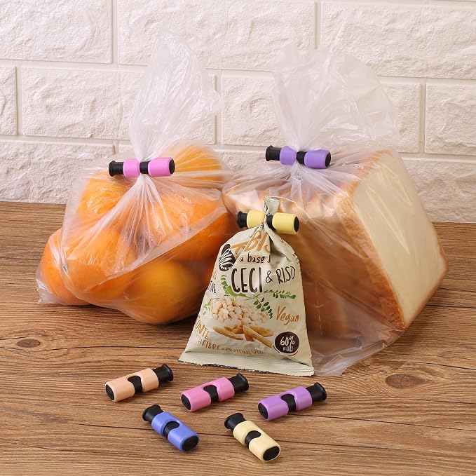 Mr. Pen- Squeeze and Lock Bread Bag Clips, 2.4 Inch, 8 Pack | Multicolor Squeeze Lock Clips, Reusable Bag Closures for Bread, Snacks, Coffee, Food Storage, Fits Thick and Thin Bags