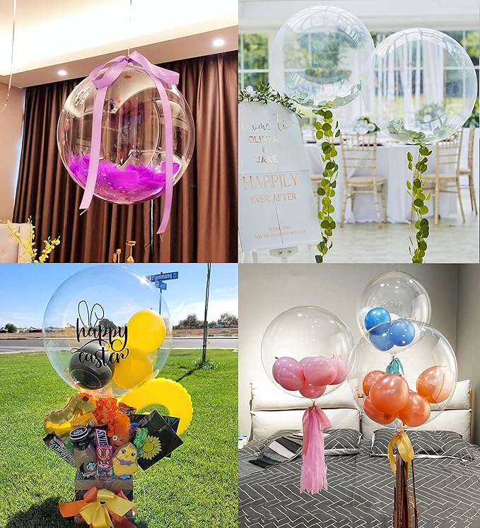 36 Inch Bobo Balloons Bubble Balloons, 12 Pcs Clear Bobo Balloon, Large Transparent Bubble Balloon for Christmas Wedding Birthday Party Decoration