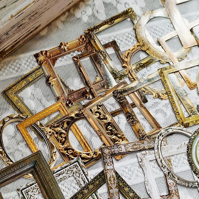 100 Pcs Vintage Frame Stickers Metallic | Scrapbooking Stickers for Journals, Planners, Junk Journals, Wedding Albums | Scrapbook Supplies & Decorations