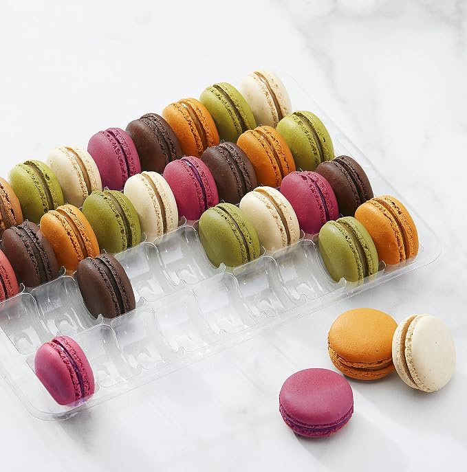 Pastry Chef's Boutique Clear Plastic Closeable French Macaron Storage Trays - Holds 36 Macarons per set - Pack of 6 sets - Made in France