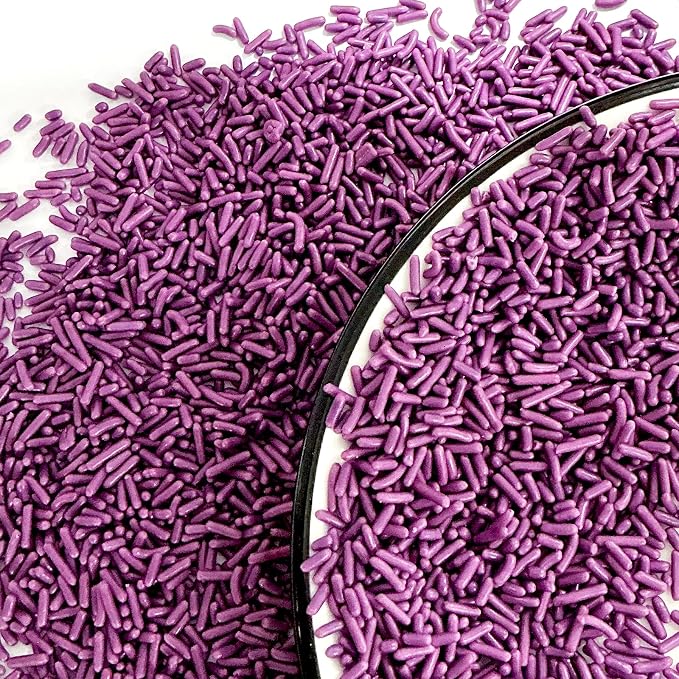 Homipooty Purple Soft Jimmies Sprinkles Edible Candy Jimmies Sprinkles for Cake Decorating 78g/2.75oz Cookie Cupcake Topper Ice Cream
