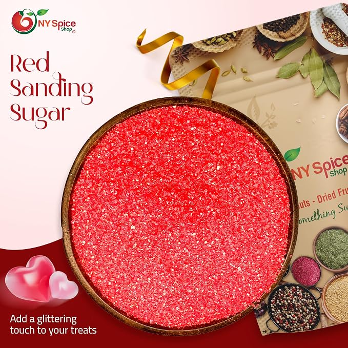 NY Spice Shop Red Sprinkles Sanding Sugar - 3 Pound Mix Red Sprinkles for Holiday Dessert Decoration - Baking Decoration For Cupcakes Cookies Cakes & Dessert Toppings