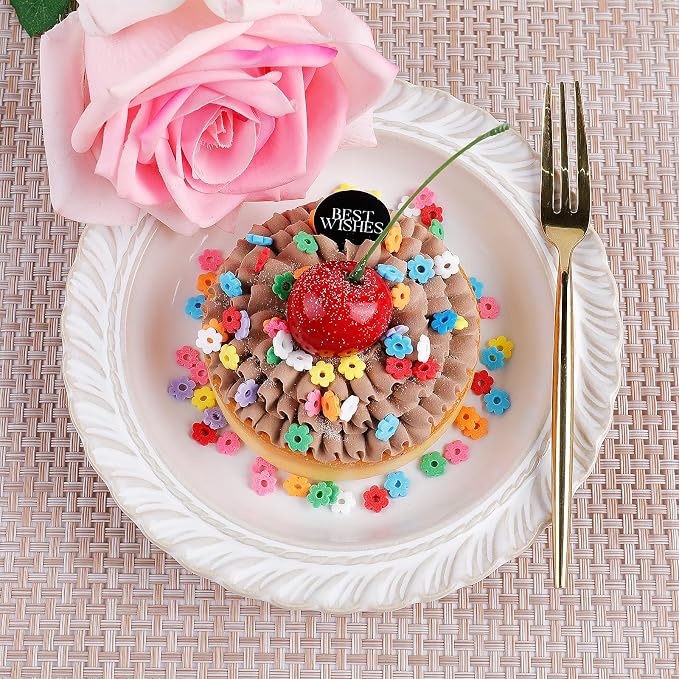 Rainbow Flower Sprinkles, Edible Flowers for Cake Decorating, Colorful Confetti Sprinkles Mix for Baking Topping, Cupcakes, Cookies, Ice Cream, Spring Birthday Party Easter Holiday Supplies
