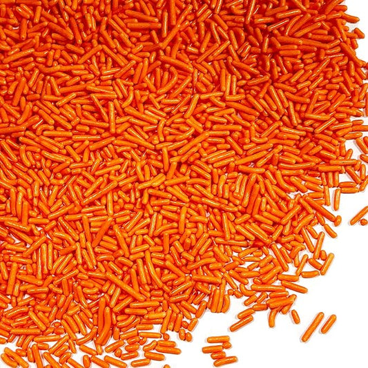 Homipooty Orange Soft Jimmies Sprinkles Edible Candy Jimmies Sprinkles for Cake Decorating 78g/2.75oz Cookie Cupcake Topper Ice Cream
