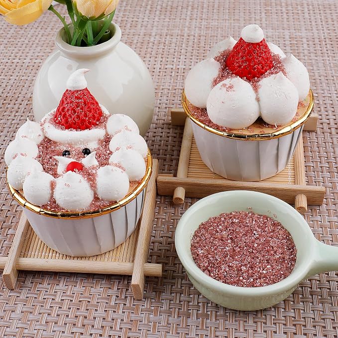 Rose Gold Sprinkles for Cake Decorating, Sanding Crystal Sugar 130g/4.59oz, Cupcake, Cookie and Donuts Toppings