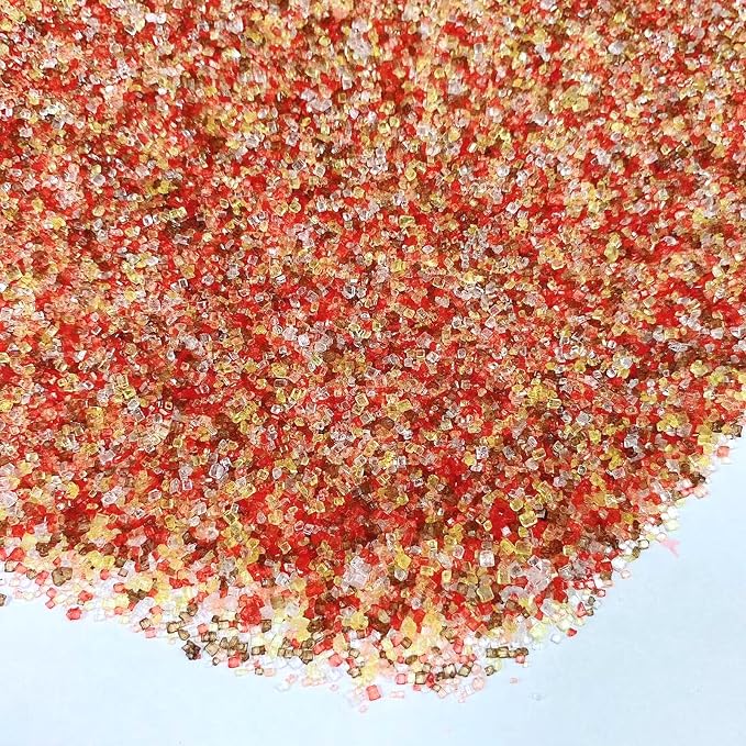 Sentovac Autumn Sanding Sugar Crystals for Baking Edible Fall Thanking Themed Crystals Sparkling Sugar Sprinkles Cake Cookie Cupcake Topper Ice Cream Decoration Supplies